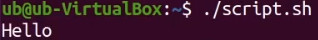 Скрипт Shell echo Hello