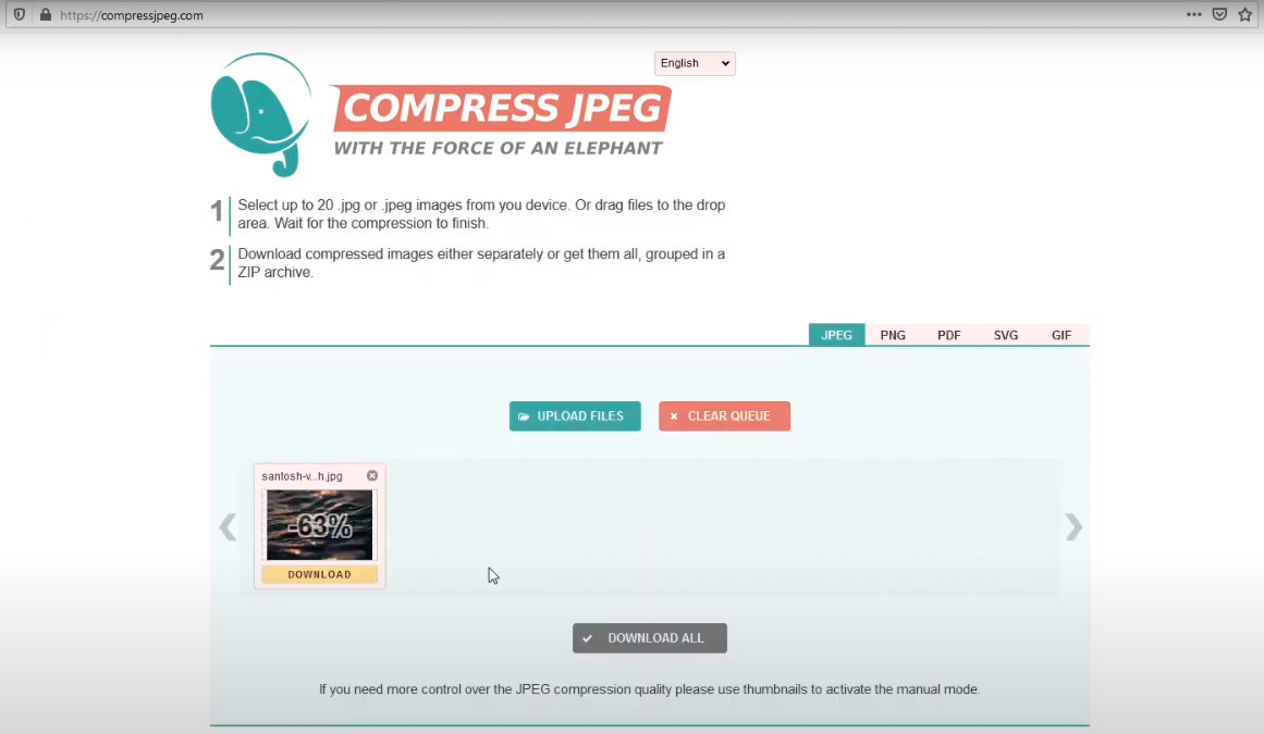 Сервис сжатия изображений compressjpeg